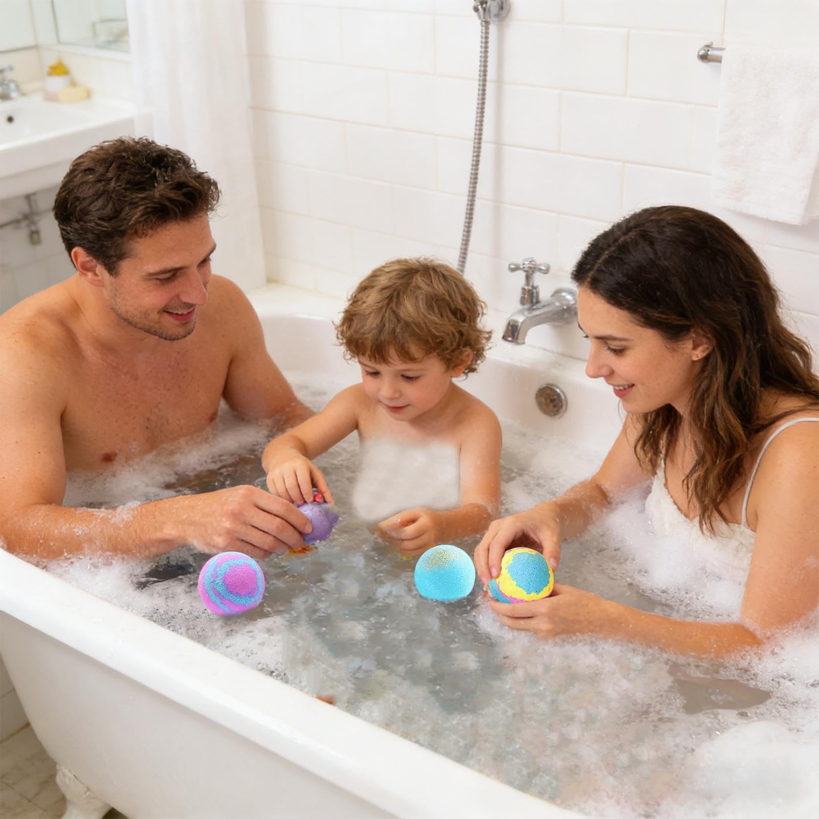 Baños de Burbujas para Niños Set Submarino de 12 Piezas con Animales | Bolas y Juguetes de Bañera para Niños para Pequeños en Piscina, Playa, Parque Acuático, Hogar y Viajes