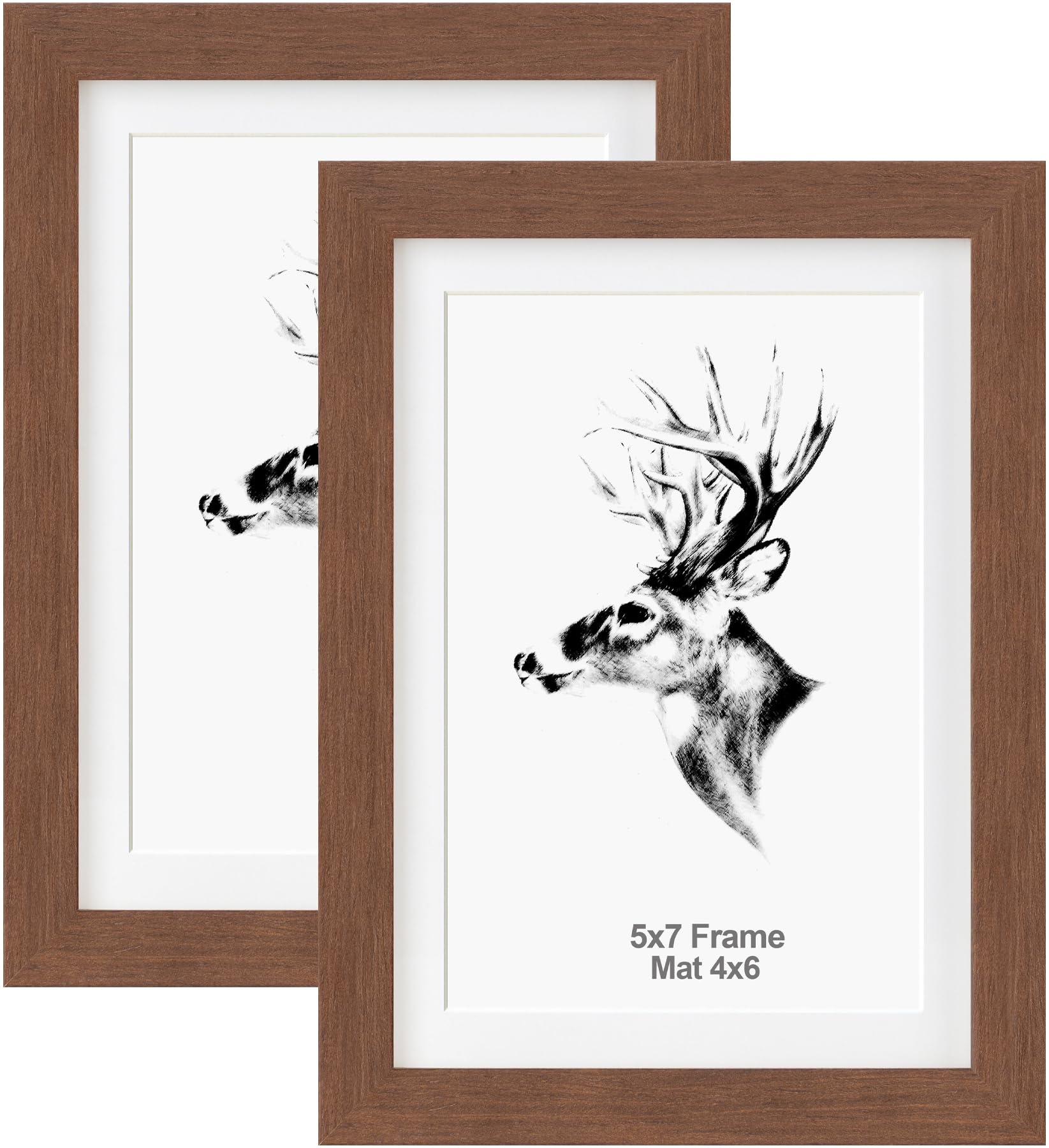 Cadre photo avec passe-partout 10x15 et 13x18 bois mural et table