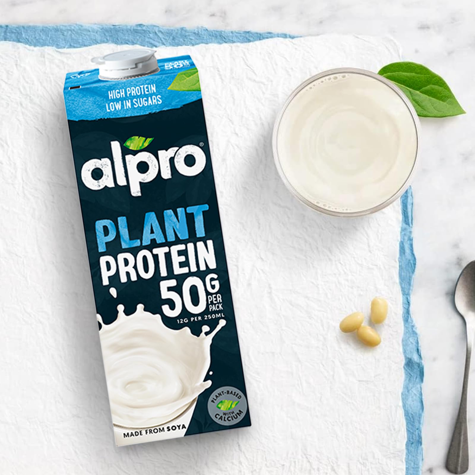 ALPRO PROTEIN 50g, SOY DRINK, 100% VEGETABLE WITH VITAMINS B2, B12 & D (8  Packs x 1 Litre) : Amazon.ie: Grocery