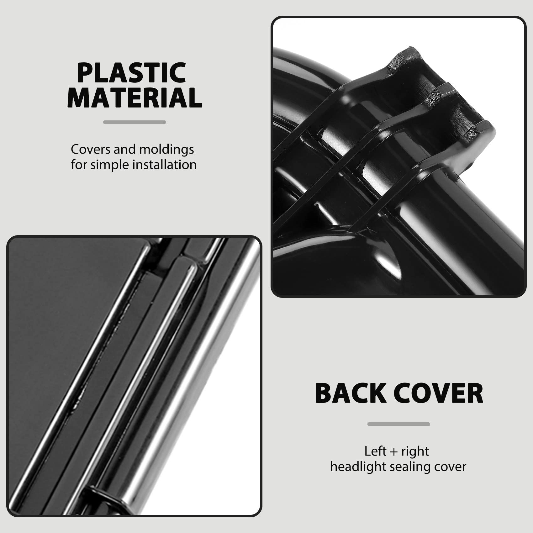 Srutueo 1 Pair Headlight Dust Cover Back Cover Headlight Seal Cover for- A6 A6L C6 S6 2005-2011 4F0941158 4F0941159, 467191