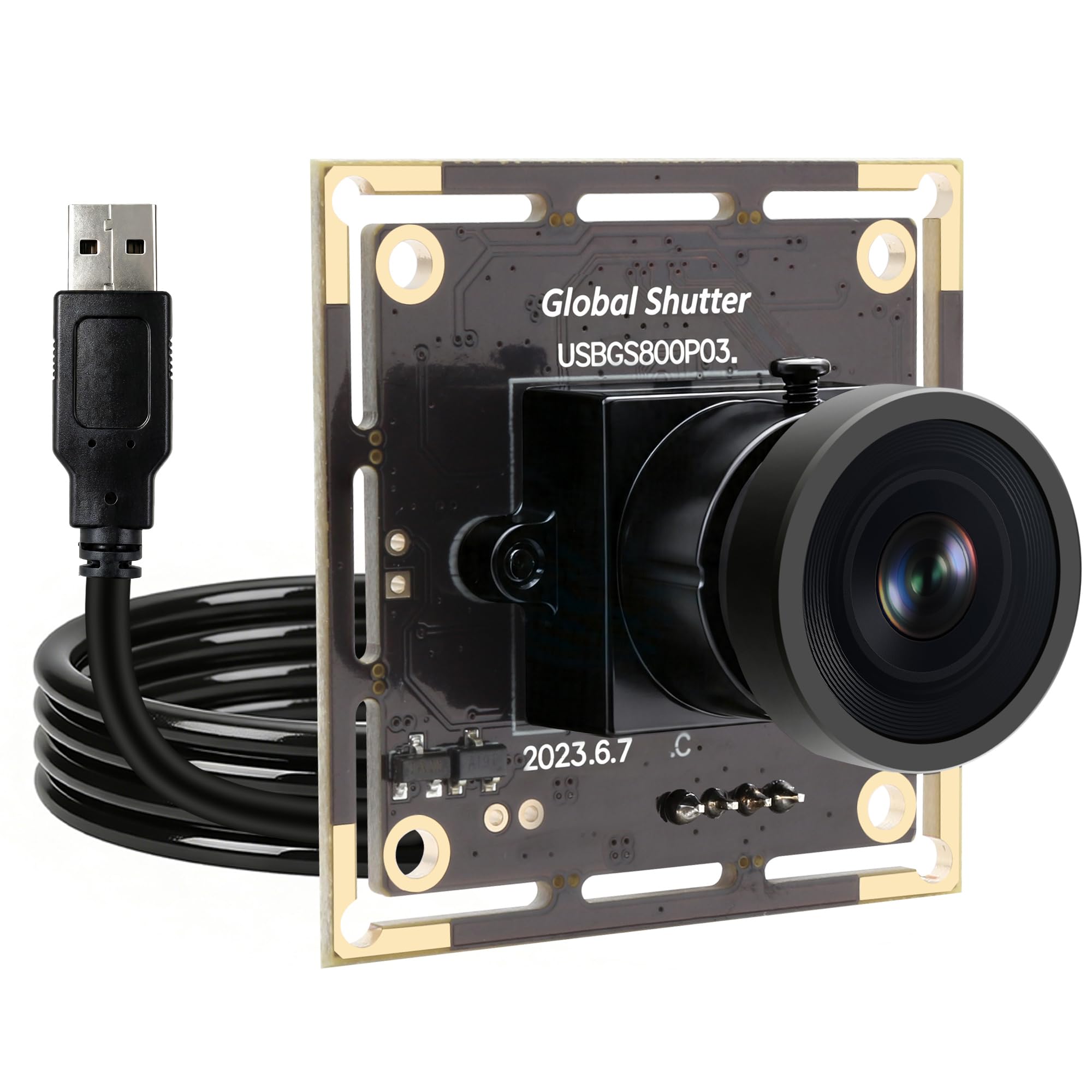 Global Shutter USB Camera Module, 800P Monochrome High Speed 120fps | Wide Angle No Distortion Lens, Multi FPS Modes 120/210/420/640fps, UVC Webcam for Raspberry Pi, Linux, Mac & Windows-image-48