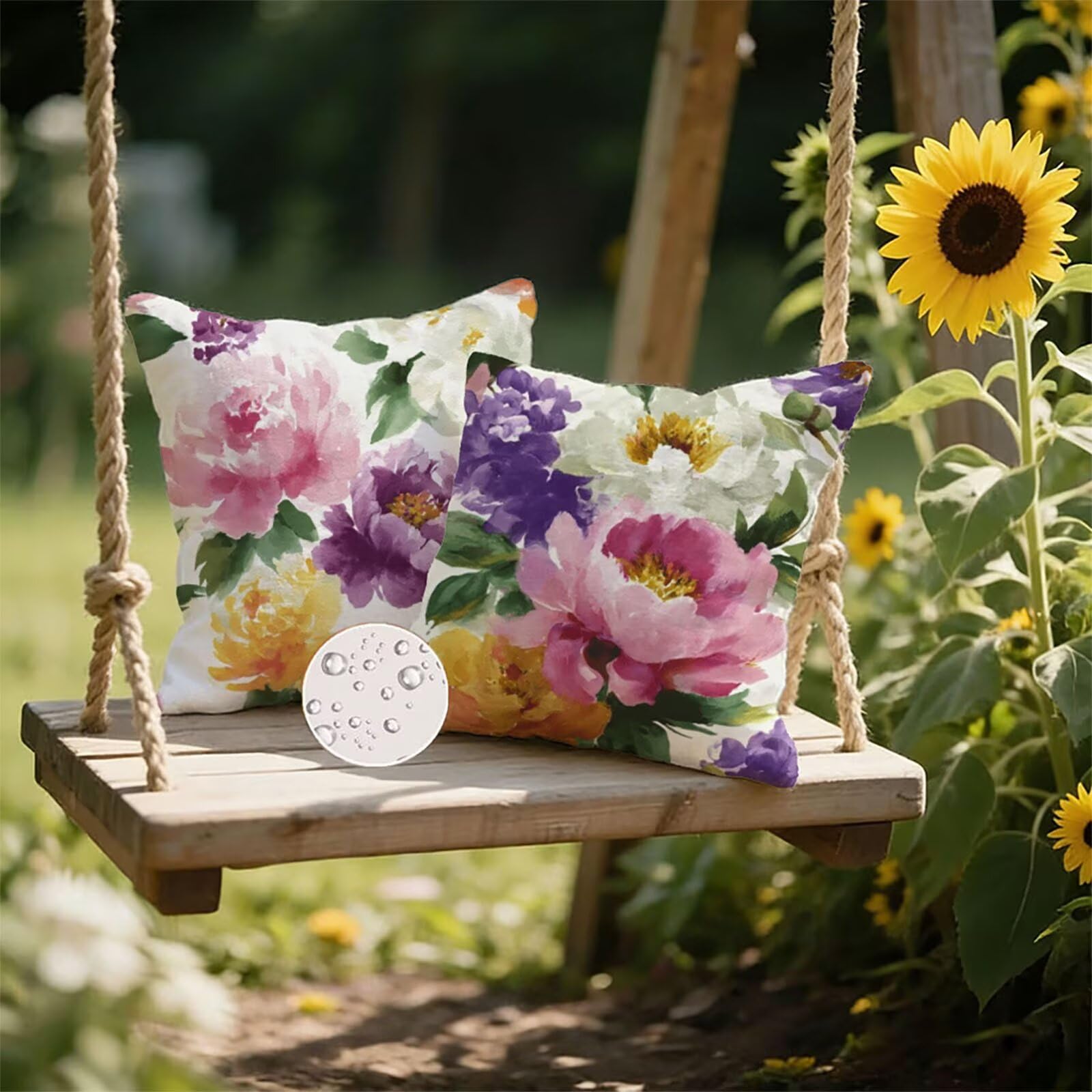 Générique Housse de Coussin Canapé Rose 75x75cm Exterieur Impermeable Flower Taie d'oreiller Décoratif Aesthetic Housse Coussin Decoration pour Chambre Sofa Jardin Balcon Terrasse Lot de 2. P-4883