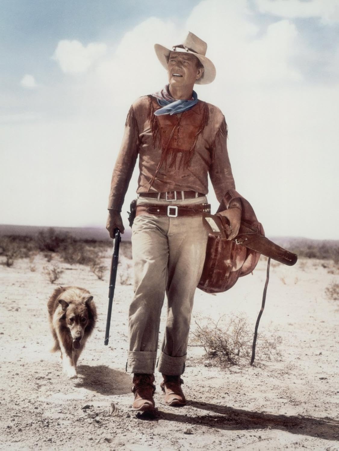 ART.COM Wall Photo ca., 1953 - Actor John Wayne on the movie set of Hondo (Hondo, L'Homme du Desert), directed by, 18" x 24"