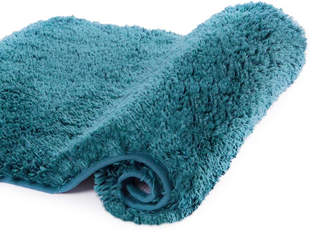 Walensee Large Bathroom Rug (24 x 36, Teal) Extra Soft and Absorbent Shaggy Bathroom Mat Machine Washable Microfiber Bath Mat for Bathroom, Non Slip Bath Mat, Luxury Bathroom Floor Mats