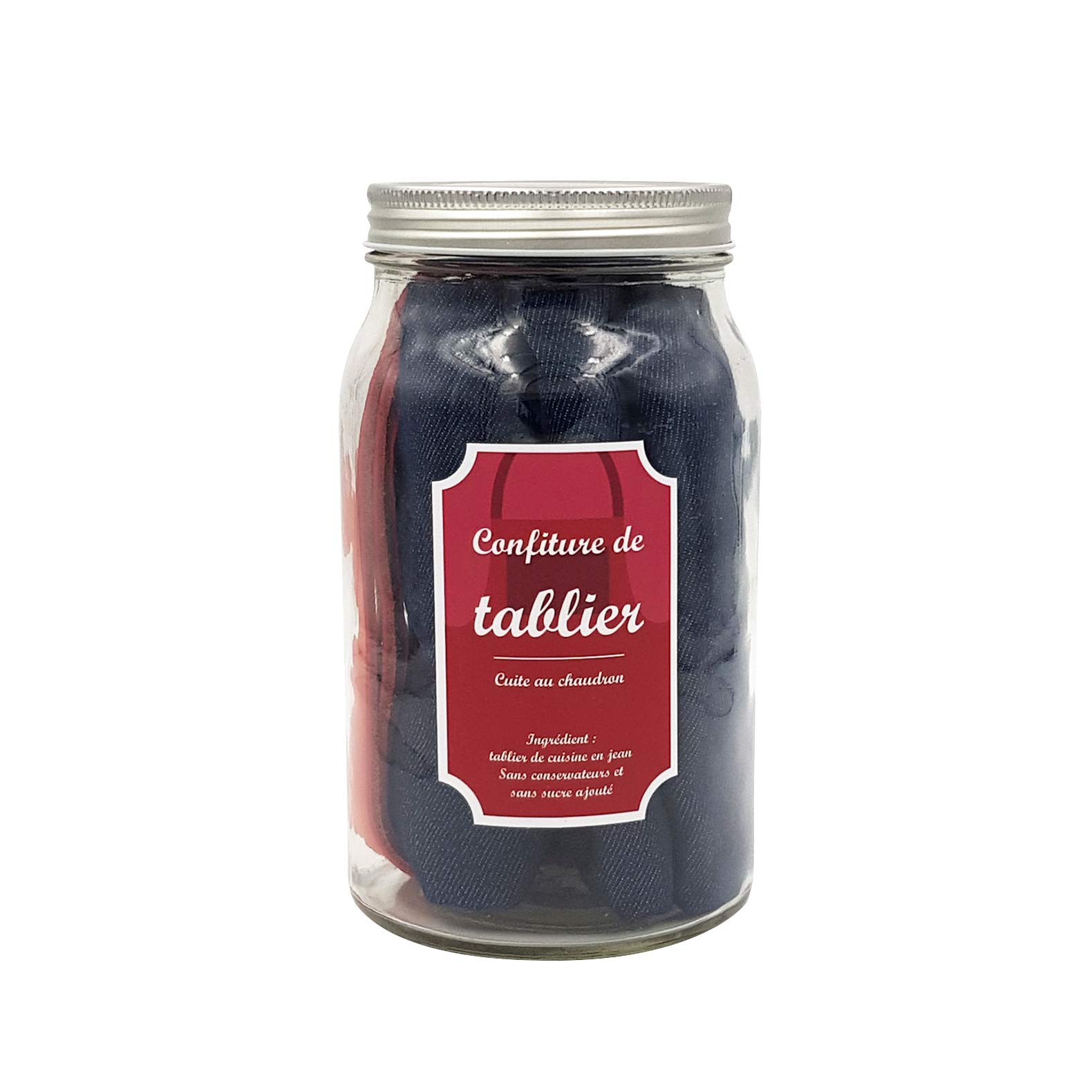 COOKUT - Grembiule da marmellata in denim con cintura in pelle, confezionato in un barattolo - Protegge i vostri abiti mentre cucinate