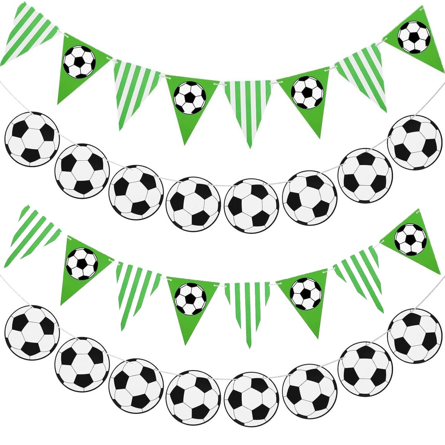 Baofuwan World Cup Football 2026 Football Banner Hanging Swirls Decorations Soccer Colorful Party Office Homes Happy Birthdays For Fans Events Sports Bars Decor Fan Celebrations (4 pcs)
