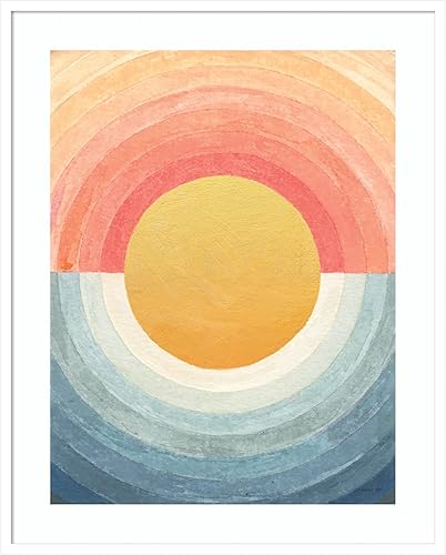 Miniatura 12 de Amanti Art Framed Wall Art Print 41x33 Retro Vibes Abstract Sun by Danhui Nai, Abstract Wall Art, Mid Century Modern Decor, X-Large Poster Painting