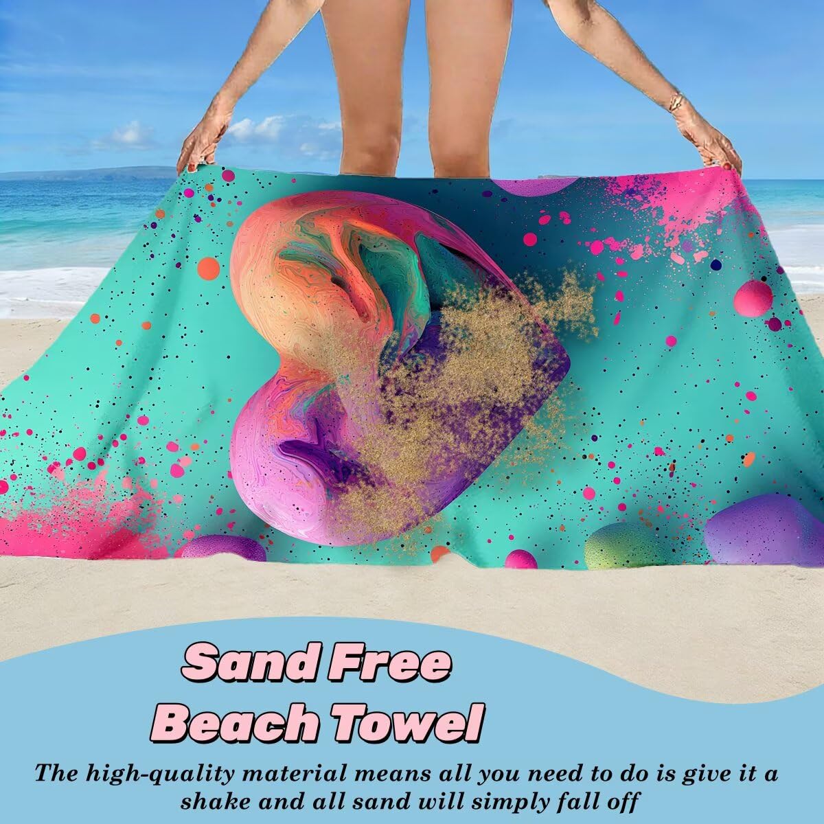 Ręcznik plażowy XXL, 90 x 180 cm, zestaw 2 sztuk, z mikrofibry, szybkoschnący, do sauny, fitness, bez piasku, ręcznik plażowy, do sauny, duży ręcznik kąpielowy, prezent dla kobiet -4577