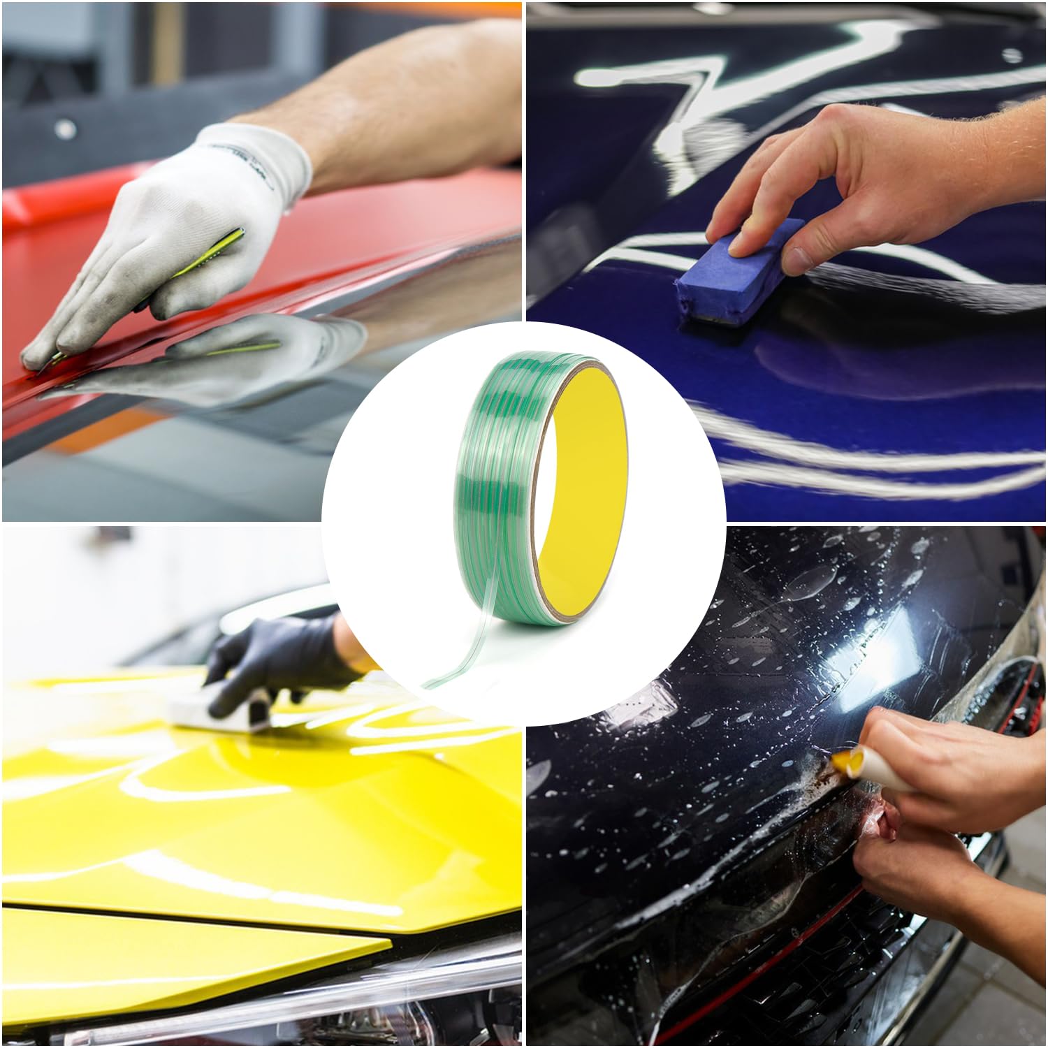 FGen 10m Cinta de corte de vinilo,Cinta sin cuchillos,Cinta de Detalle de Envolver Borde de Vinilo,accesorios para automóviles,sin arañazos,para envoltura de vinilo,diseño gráfico de coche a rayas