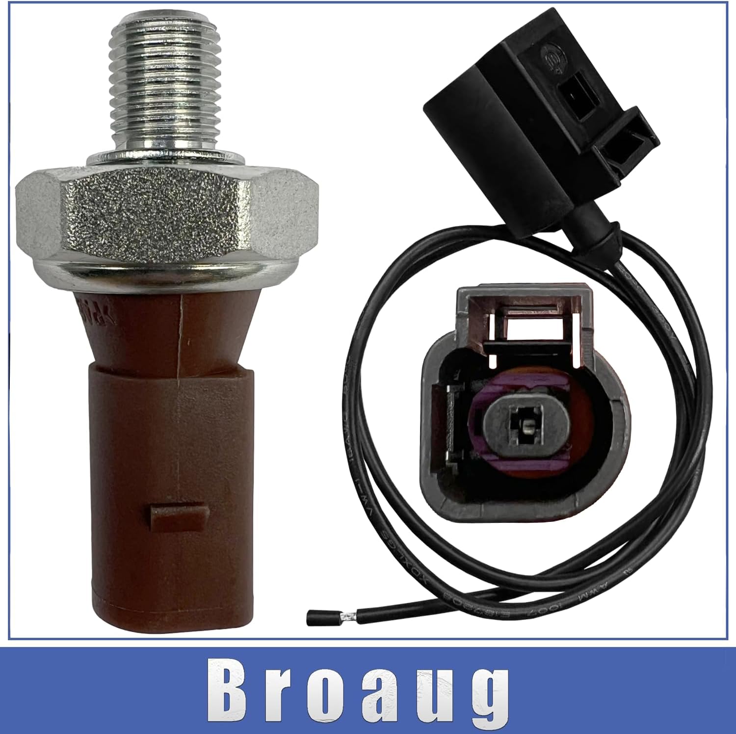 Engine Oil Pressure Switch with 2×Connector Wiring Harness & 2×Terminals Compatible with Volkswagen/Audi/Porsche Replaces 038919081C/06H919081A/PS-400/PS489