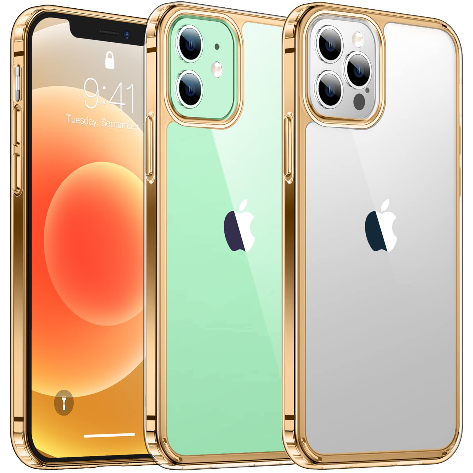 Temdan iPhone 12/12 Pro Case, [Not Yellowing] [Ultra Slim] Lightweight & Thin, Shockproof Protective, Screen & Camera Protection - Crystal Clear