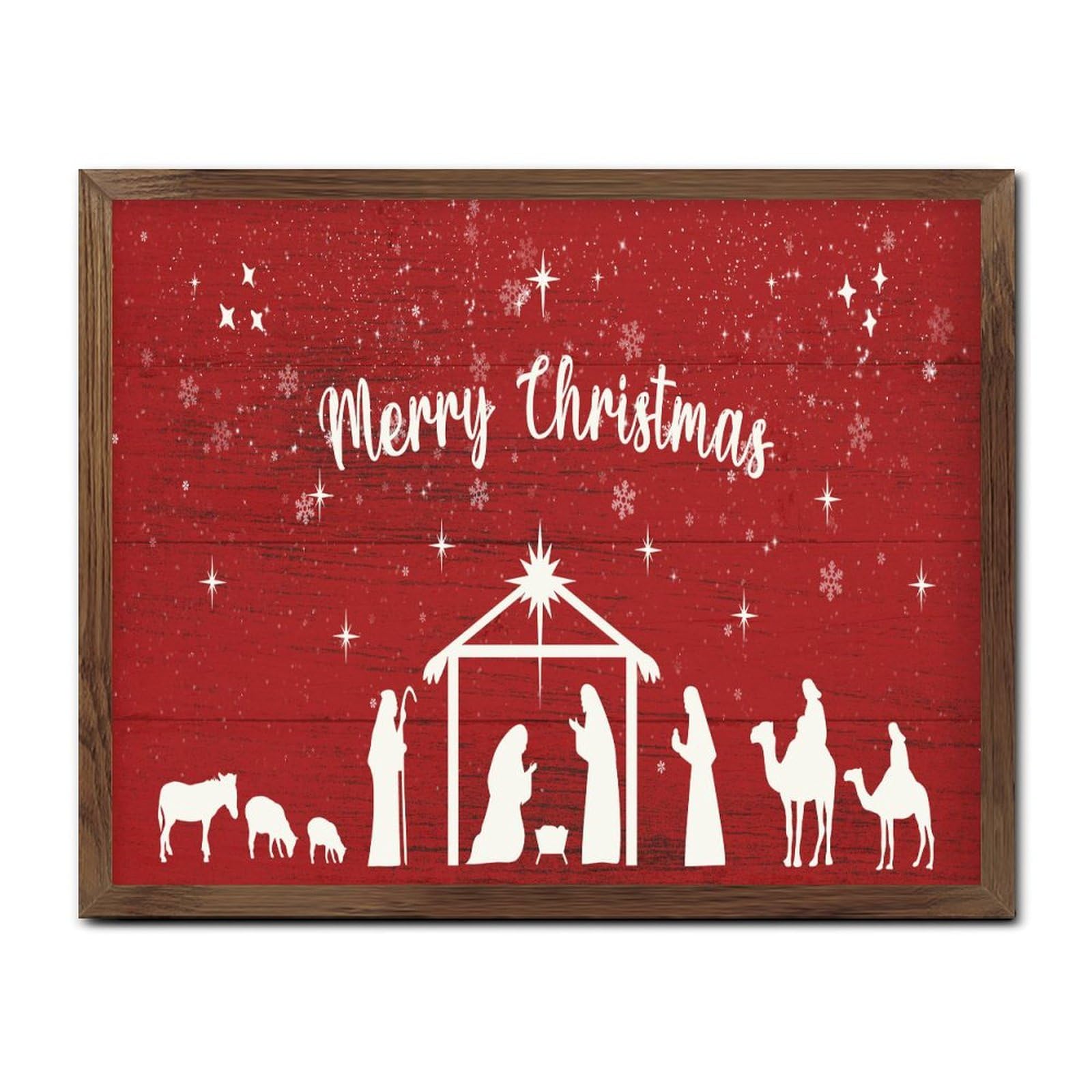 Panneau Merry Christmas en bois pour décorer votre cheminée à Noël