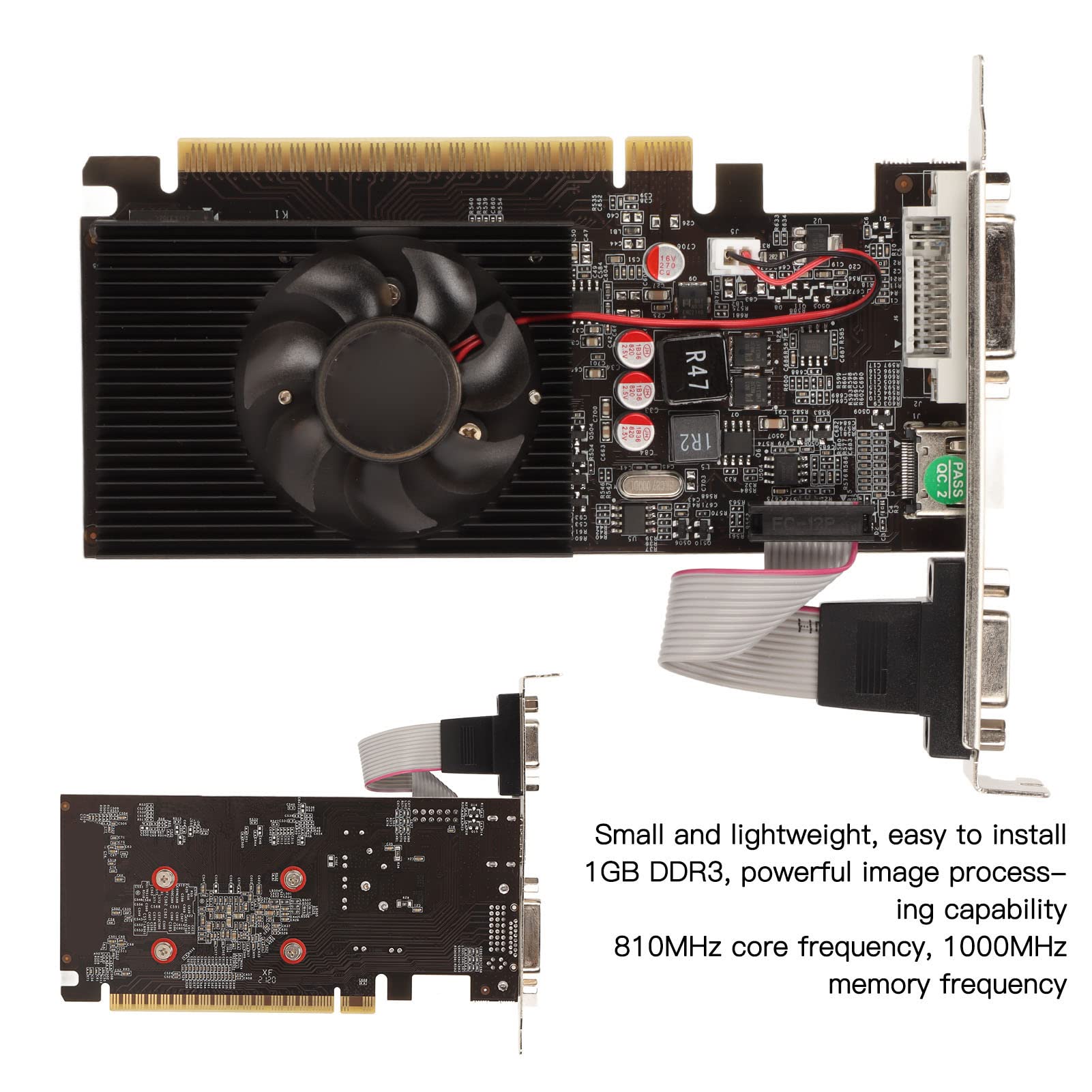 GT610 Grafische Kaart, 1GB DDR3 64 Bit PCI Express 2.0 X 16 Game