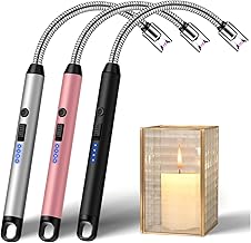 3 Pcs Electric Candle Lighter USB C Rechargeable, Long Reach BBQ Lighter with 360° Flexible Neck for Candles, Barbeque, Gas Stove, Gifts for Her, Mom