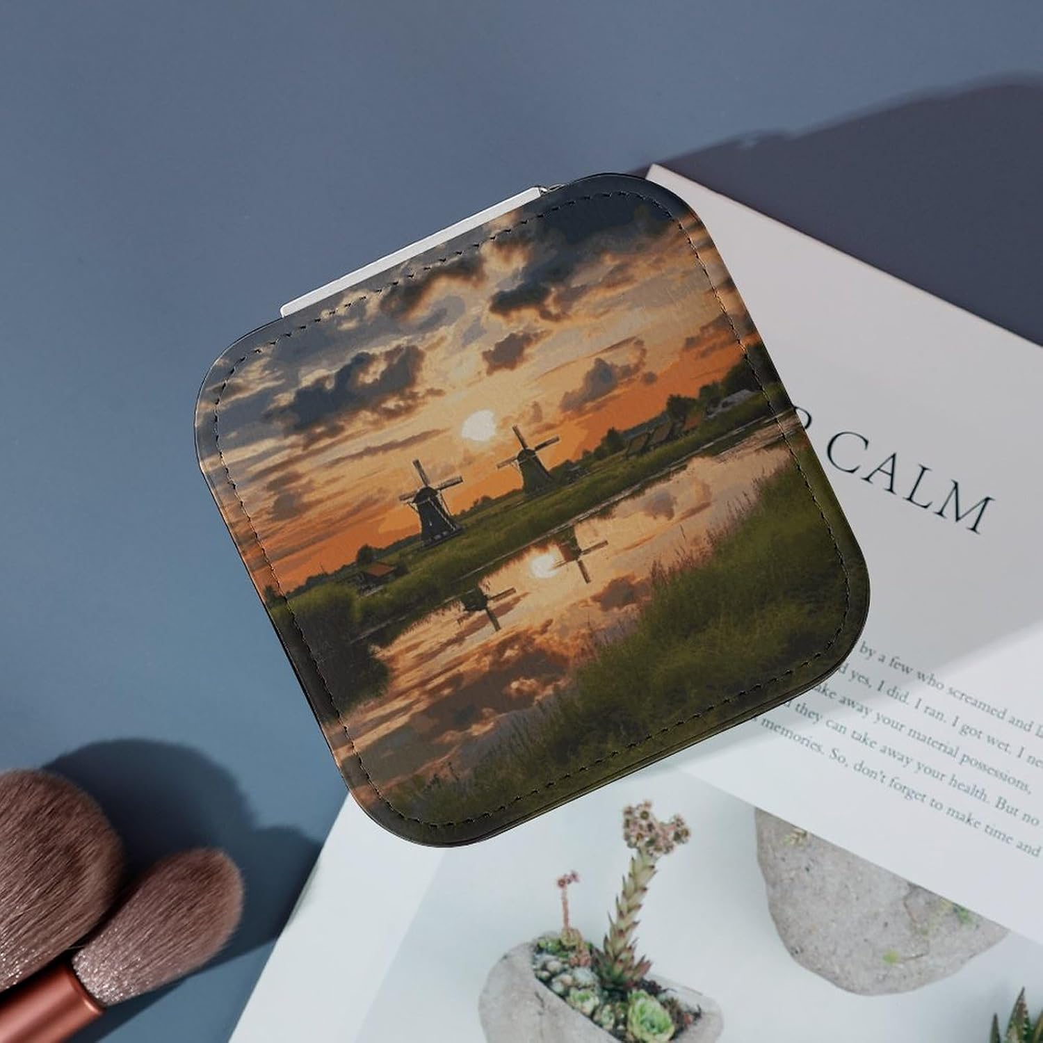 Dutch Windmill Sunset Travel Jewelry Case Small Jewelry Organizer image 4