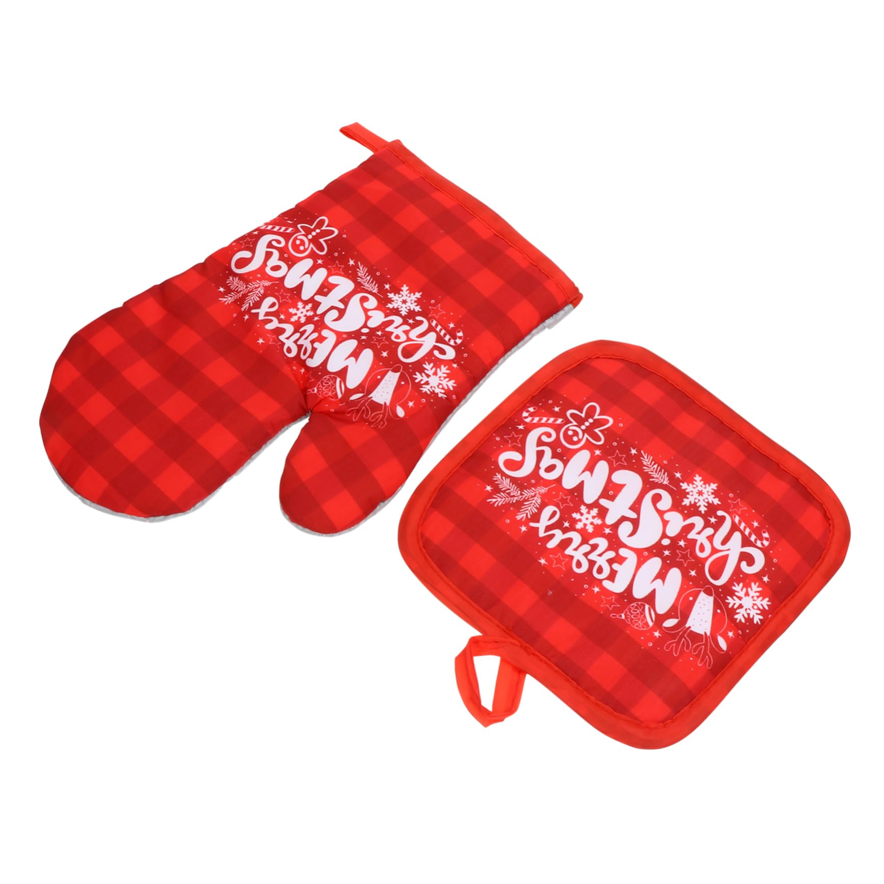 MAGICLULU 6 Sets Mikrowellenhandschuhe Ofenhandschuhe Ofenhandschuhe Weihnachtsofenhandschuh Und Topflappen Fäustlinge Doppelte Küchenhandschuhe Ofenmaske Weihnachtsanzüge Bedruckte