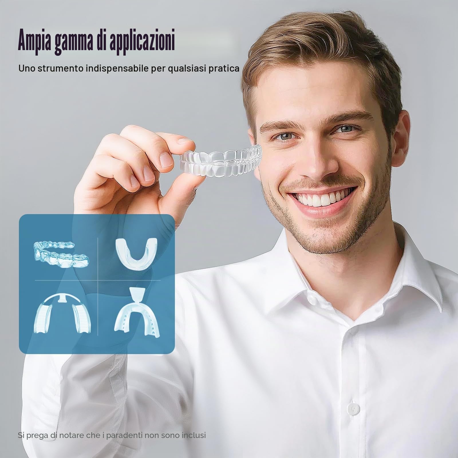 Macchina per formare il vuoto dentale, 800 W, Potenza del tubo di riscaldamento 600 W, Acciaio inossidabile, Quadrato