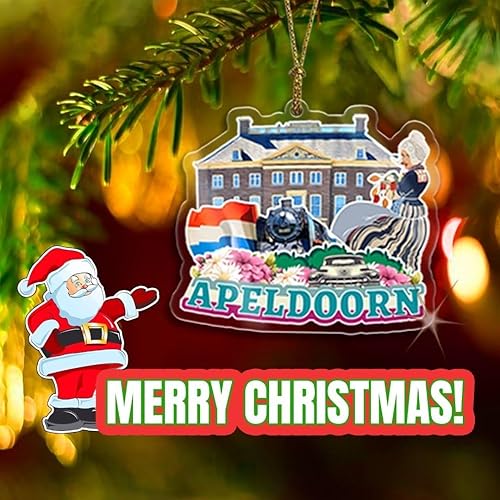 Miniatura 3 de Tivoli Lazio - Adorno de Navidad de acrílico transparente de doble cara para decoración de árbol, colgante de recuerdo de viaje, colección