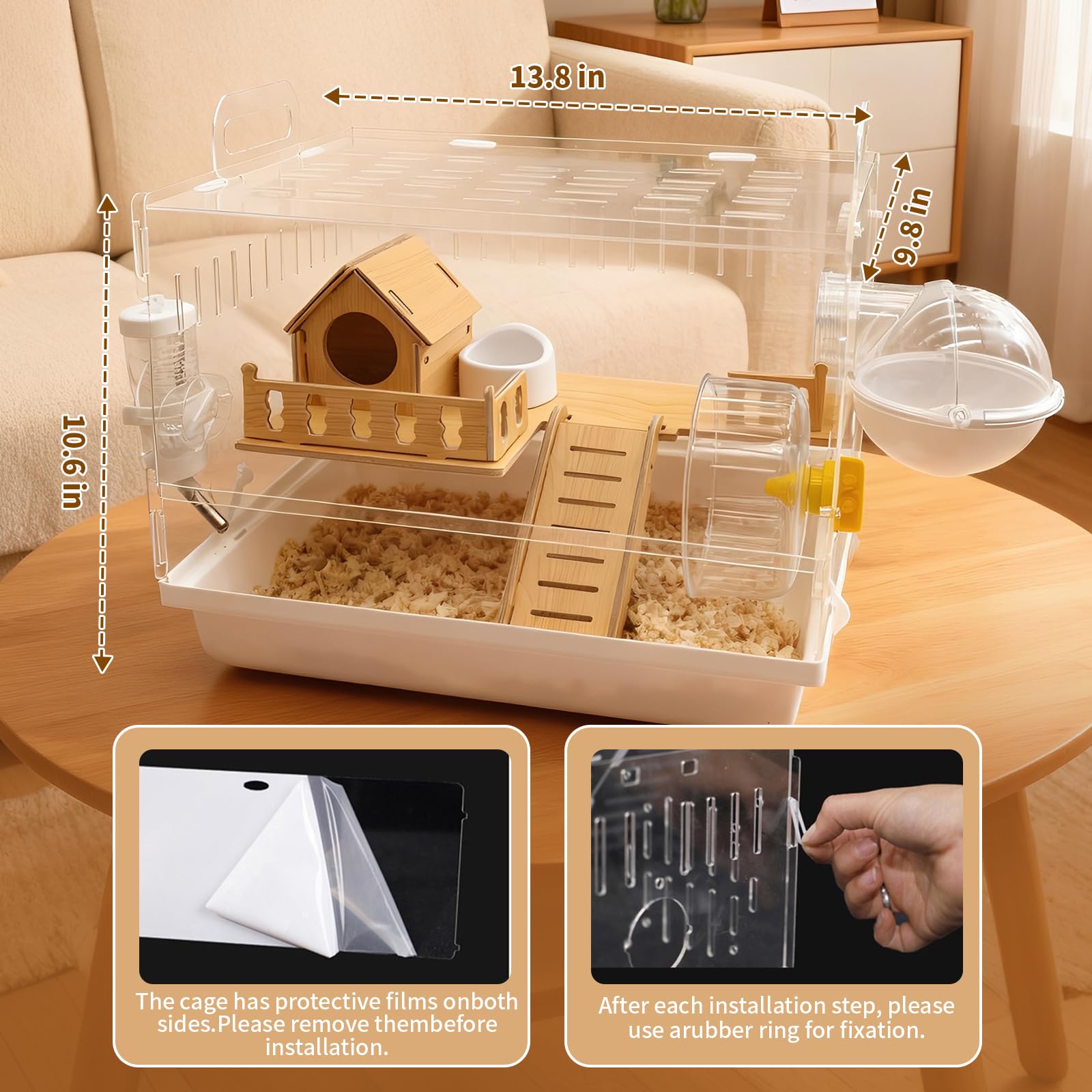 Acrylic Hamster Cage - 2 Tier Habitat -3