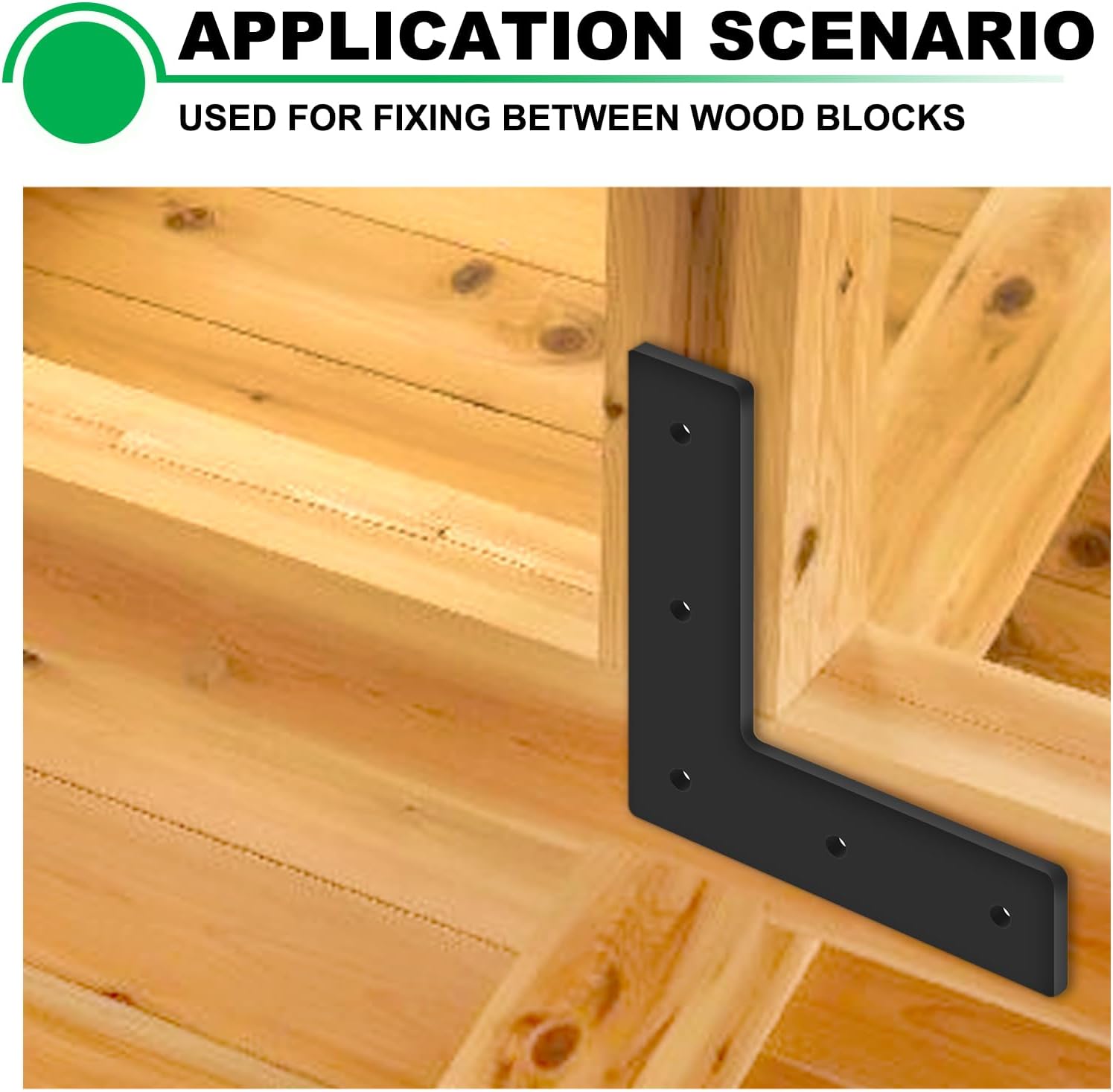 8 Pack 6" L Mending Plate Heavy Duty 6 x 1-5/8 inch Black Steel Flat Corner Brace Bracket with Holes, Thickness 5mm