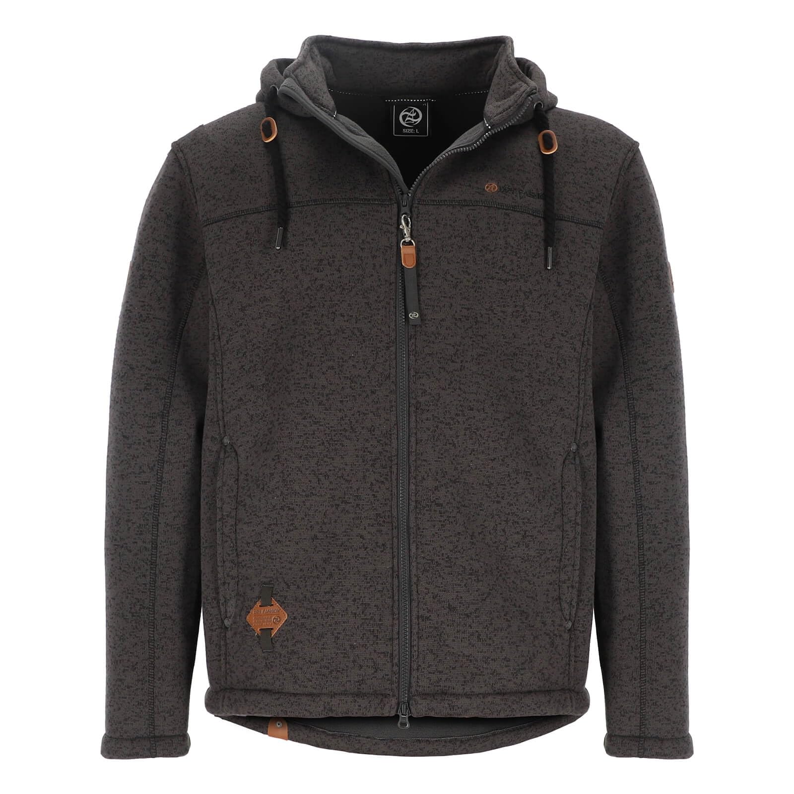 Dry Fashion Herren Wollfleece-Jacke Helgoland - Jacke Anthrazit, Größe XXL | Windabweisend & weich, Sportive Passform, Verstellbare Kapuze, Reißverschlusstaschen & Innentasche