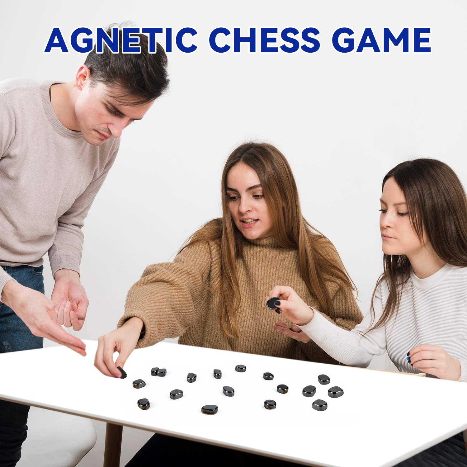 Magnetspiel,40 Stück Tragbares Magnetisches Schachspiel,Tischspiele Magnetisches Schachspiel,Tragbares Schach Magnetisch Magnetisches Spiel für Erwachsene Partyzubehör für Familientreffen (40I)