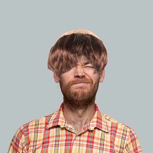 Miniatura 9 de FOMIYES Peluca de disfraz de monje de Halloween, peluca calva con pelo de fraile marrón, accesorios de maquillaje divertidos para cosplay de monje