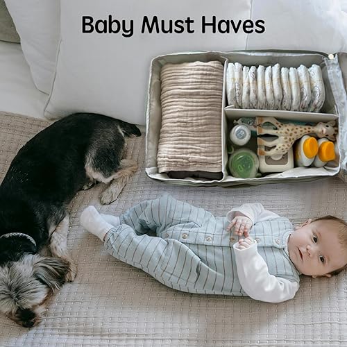 Miniatura 3 de Organizador de bolsa de pañales, organizador de automóvil para cosas de bebé con tapa, cesta de almacenamiento impermeable para baby shower para