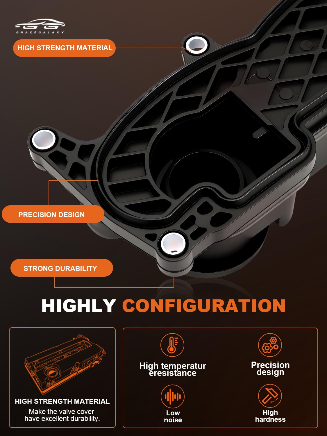 GraceGalaxy 0248L1 Tapa de Válvula de Motor 1.6 HDI para Citroën Berlingo C2 C3 C4 C5,1007 Hatchback,Focus,206, Xsara,Scudo II, C-Max, Fiesta Mk5 Hayon,9651815680, Junta tapa balancines