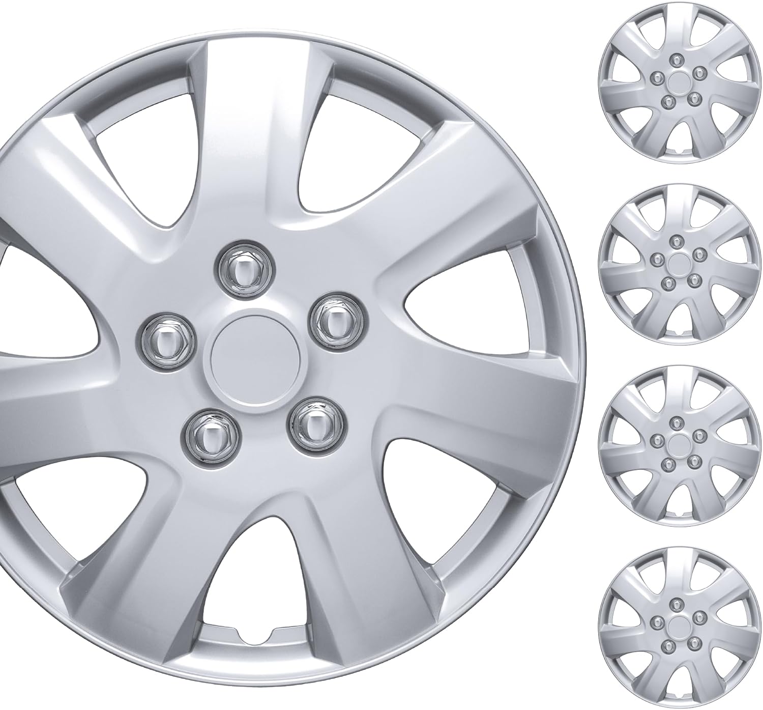 BDK 16 Inch Hubcaps for 2006-2014 Toyota Camry - Snap-On Wheel Covers Set of 4, Durable ABS OEM Replacement