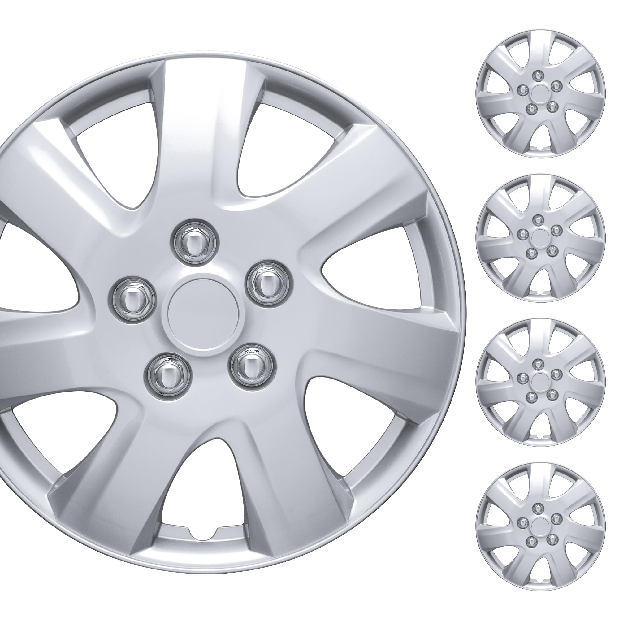 BDK Hubcaps Wheel Covers For (2006-2014) Toyota Camry 16 Inch Hubcaps Set Of 4, Snap-on Direct OEM Replacement For Toyota Camry Hubcaps 16 Inch Wheel Covers Impact-Resistant High Durability