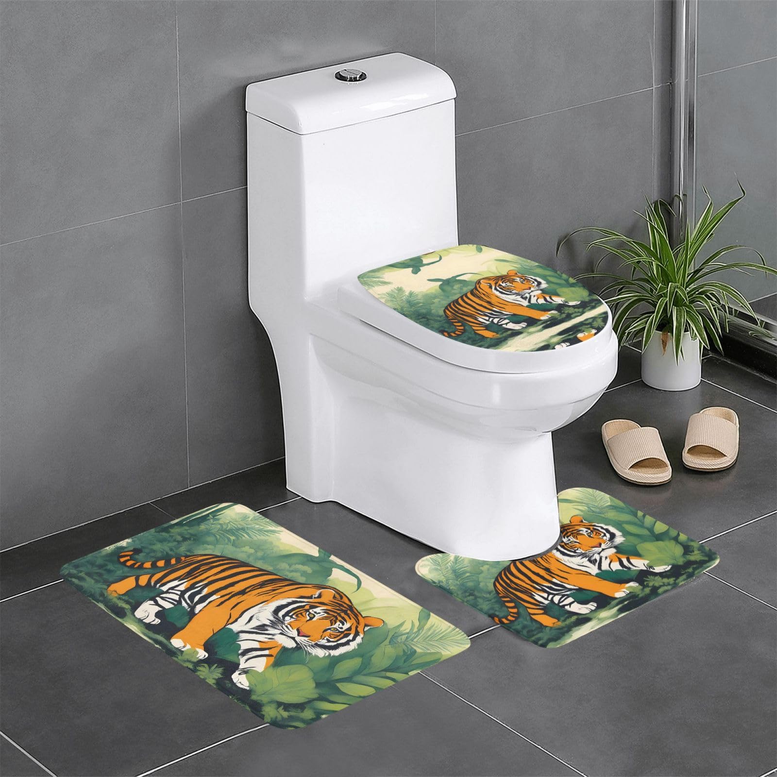 Tapis de bain antidérapants faciles à nettoyer pour WC et coiffeuse