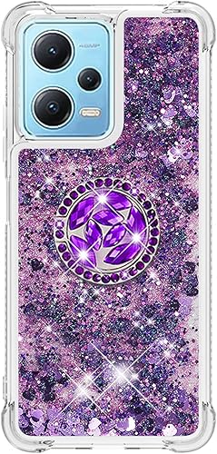 Miniatura 7 de CCSmall Funda brillante transparente brillante con purpurina para Xiaomi Redmi Note 12 5G (no 4G), cubierta de arena movediza líquida fluida con