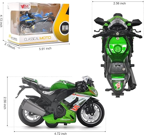 Miniatura 2 de Auténticas motocicletas fundidas a presión con iluminación musical, juguetes de motocicleta fundidos a presión para edades de 2 a 4 años, moto
