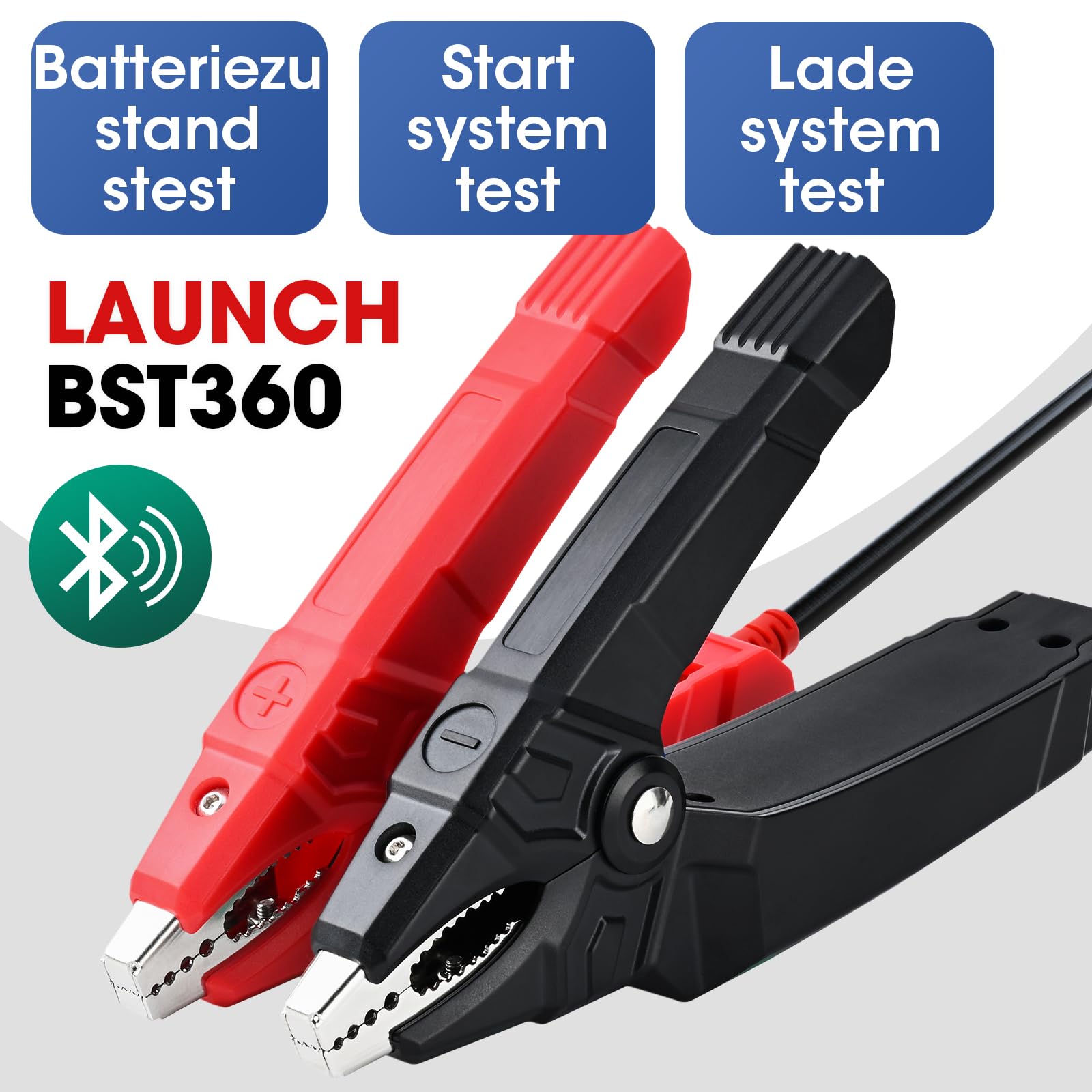 LAUNCH BST360 Batterietester für Auto, 12 V, 100 – 2000 CCA Bluetooth, Werkzeug für Autobatterie, Gesundheitsprüfungen für Auto, LKW, Motorrad, ATV, SUV, Boot, Yacht