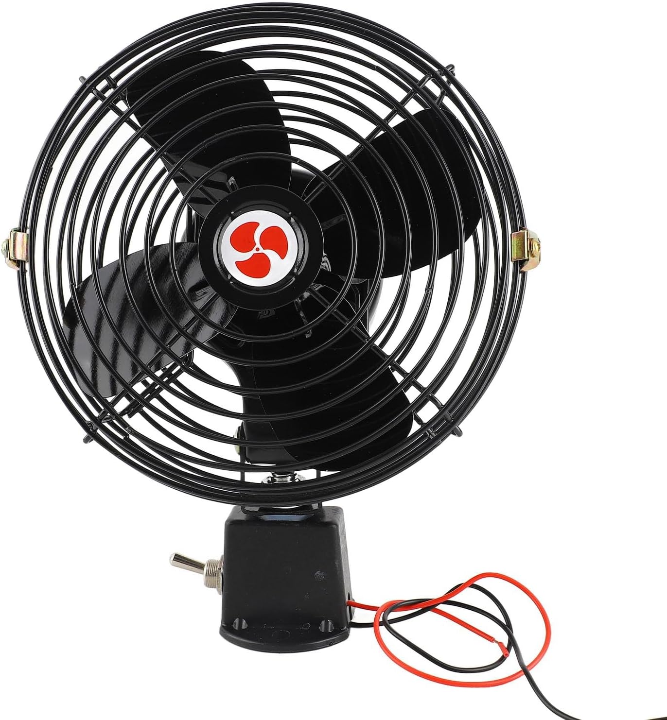 12V RV Cooling Fan Heavy Duty Quiet Metal Car Fan with Advanced Noise Reduction Technology for Truck RV Car Boat Bus (6 Inch)