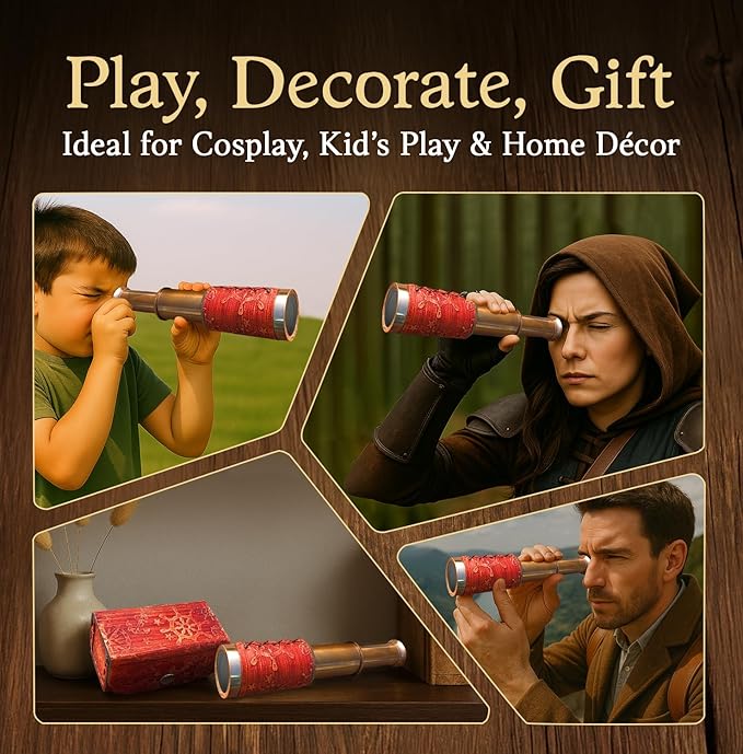 Telescopio Pirata de Latón NauticalMart 6 Pulgadas, Monocular Plegable miniatura 5