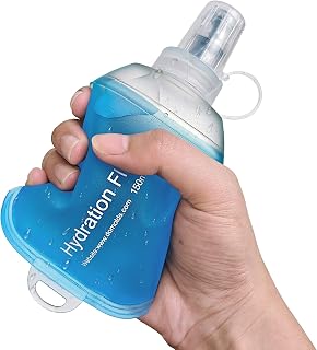 150ml Soft Flask, TPU Collapsible Water Bottles for Cycling Hydration, Travel, Sports, Climbing, Hiking, Marathon, Running Flask, Reusable Water Bottle, Blue