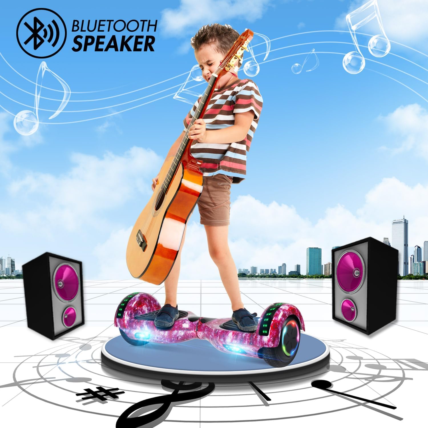CBD Scooter with Corlorful LED Lights,6.5" Wheels, Dual 300W Motor Scooter for Kids Girls Boys Adults, All Ages
