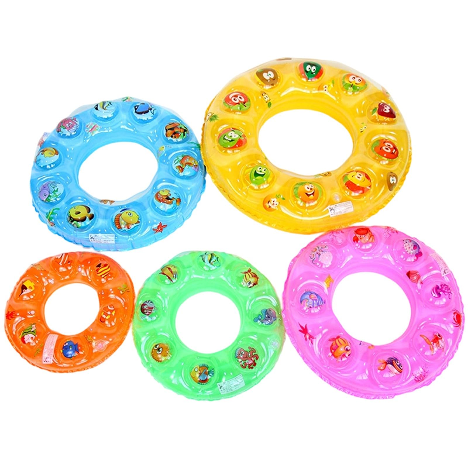 Inflatable Kids Swim Ring Double Air Transparent Crystal Pool Floatie Thickened Swimming Ring 20