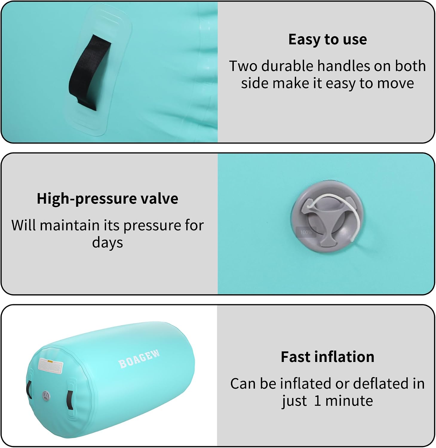 Air Roller Inflatable Tumbling Roller Gymnastics Barrel Air Mat Octagon Mat with Electric Pump for Backhandspring Training Cheerleading Home Use