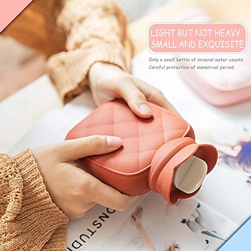 Miniatura 7 de Redify Pequeña bolsa para botella de agua caliente para compresas frías y calientes con cubierta, calefacción por microondas, silicona suave y