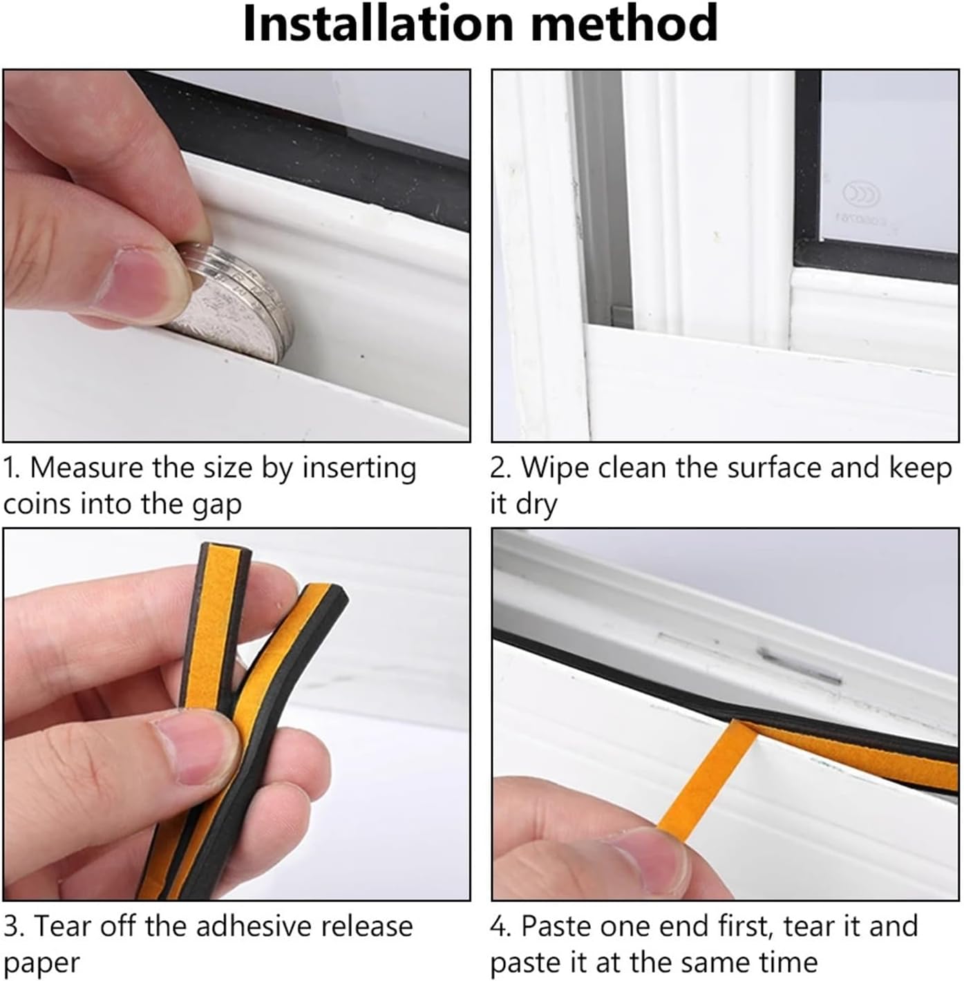 5 Meters I E D Type Self-Adhesive Door and Window Sealing Strip Glass Window Anti-Collision Rubber Strip Foam Sound Insulation(Brown-Type I)