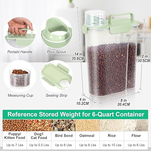 Miniatura 3 de TBMax Contenedor de almacenamiento de alimentos para perros y gatos, de 5 a 7 libras, almacenamiento secundario de alimentos para mascotas más allá
