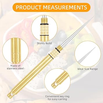 7個 再利用可能 つまようじ キーホルダー用 スチールつまようじ 金属 歯用 | ピクニック用つまようじ チタン製つまようじ ポータブル