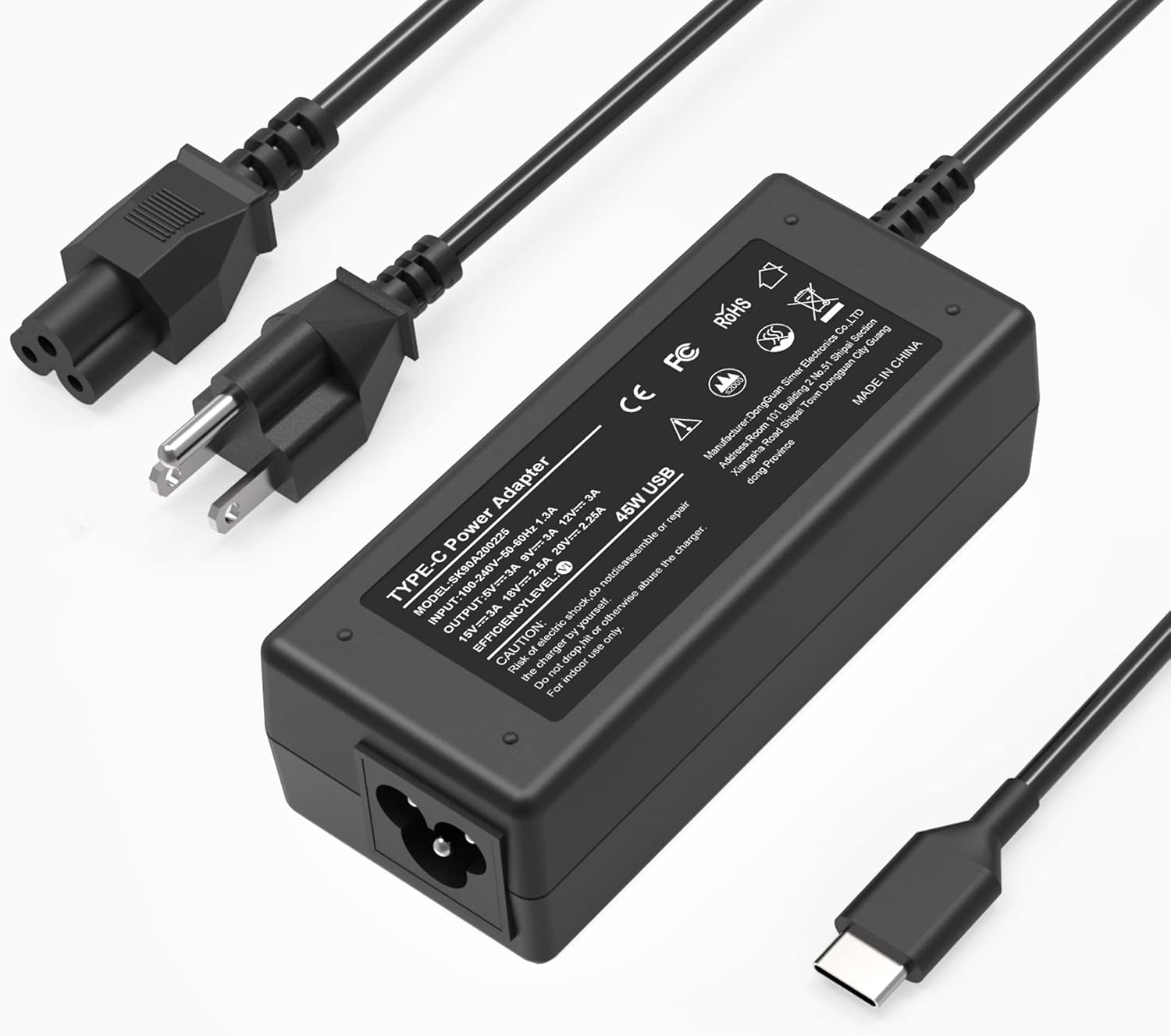 45W USB C Type C Laptop Charger Adapter for HP Chromebook X360 11ae000 14CA000 11