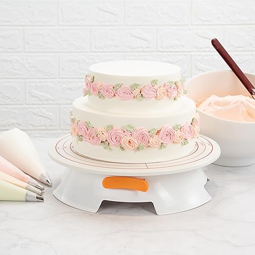 Miniatura 3 de Restaurantware Pastry Tek - Soporte giratorio redondo de plástico blanco para tartas, base antideslizante, 12 pulgadas, caja de 1 unidad
