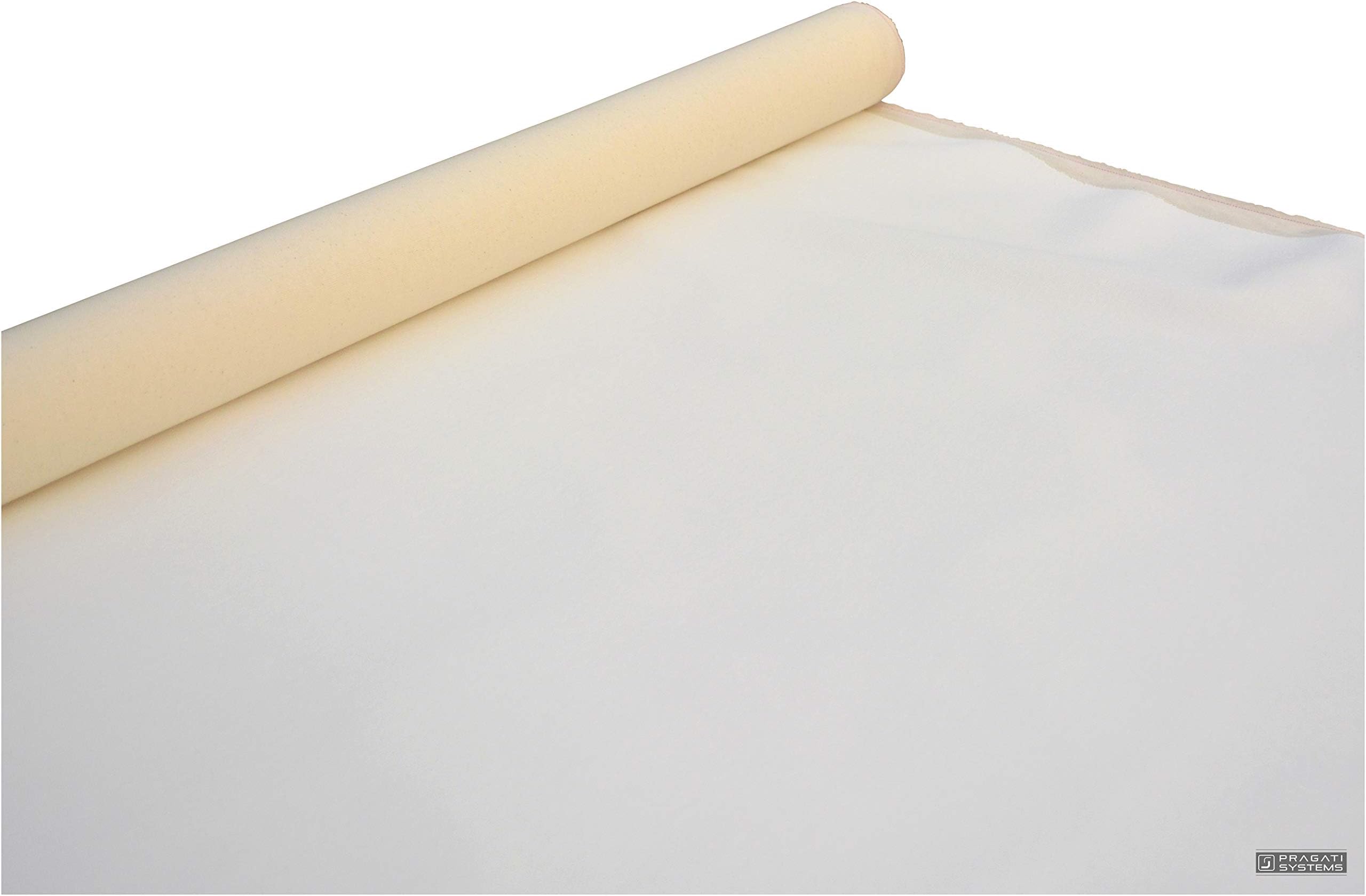 Pragati Systems 10 oz. Premium Cotton Canvas Roll for Painting ACR-1005-36, Artist' Series, White, Roll Width = 36" (900mm), Roll Length = 5m