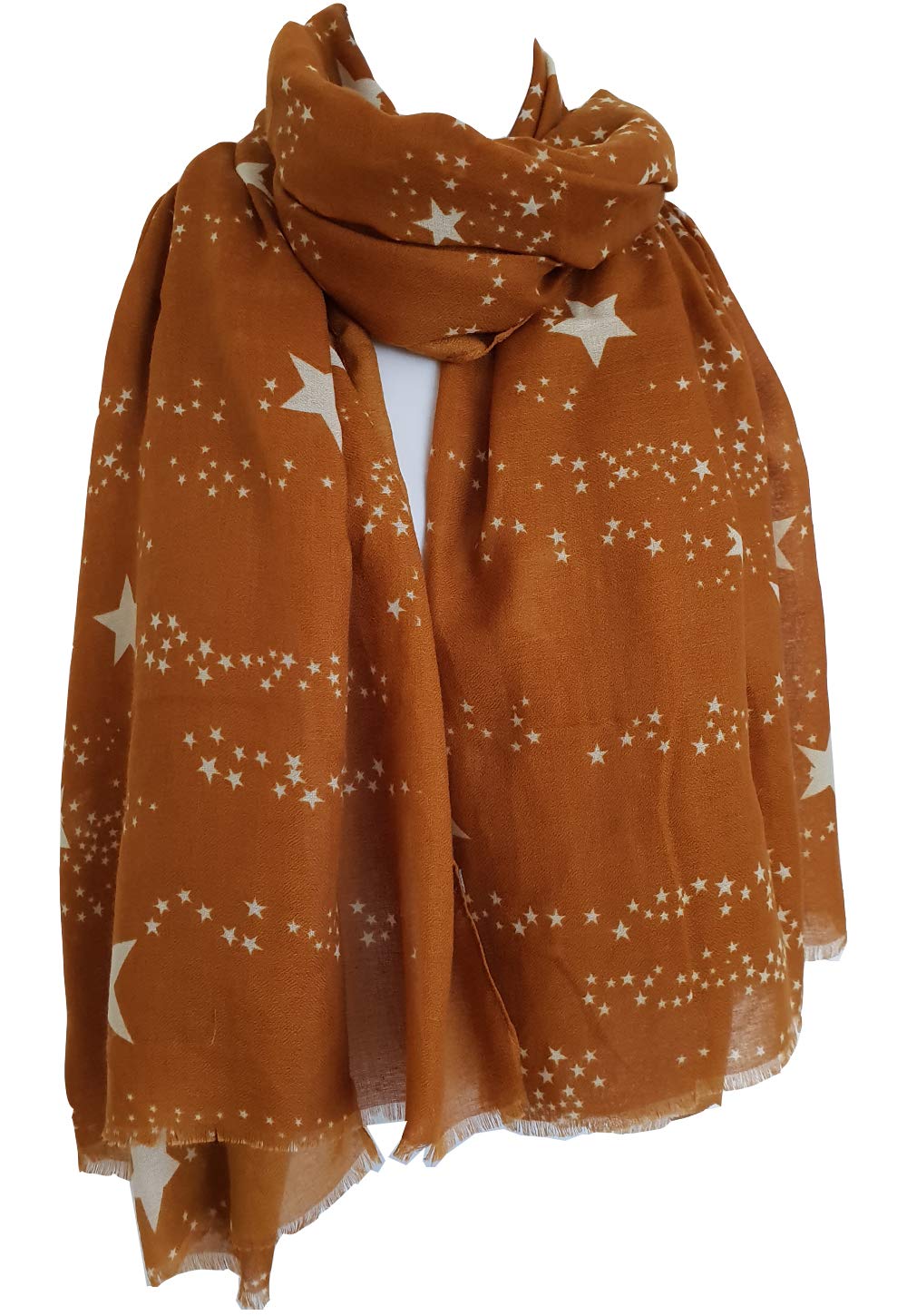 Glamlondon Women's Dz - Mustard Star Pattern Scarf Shawl Latest Fashion Modern Print Wrap (Dz - Mustard)