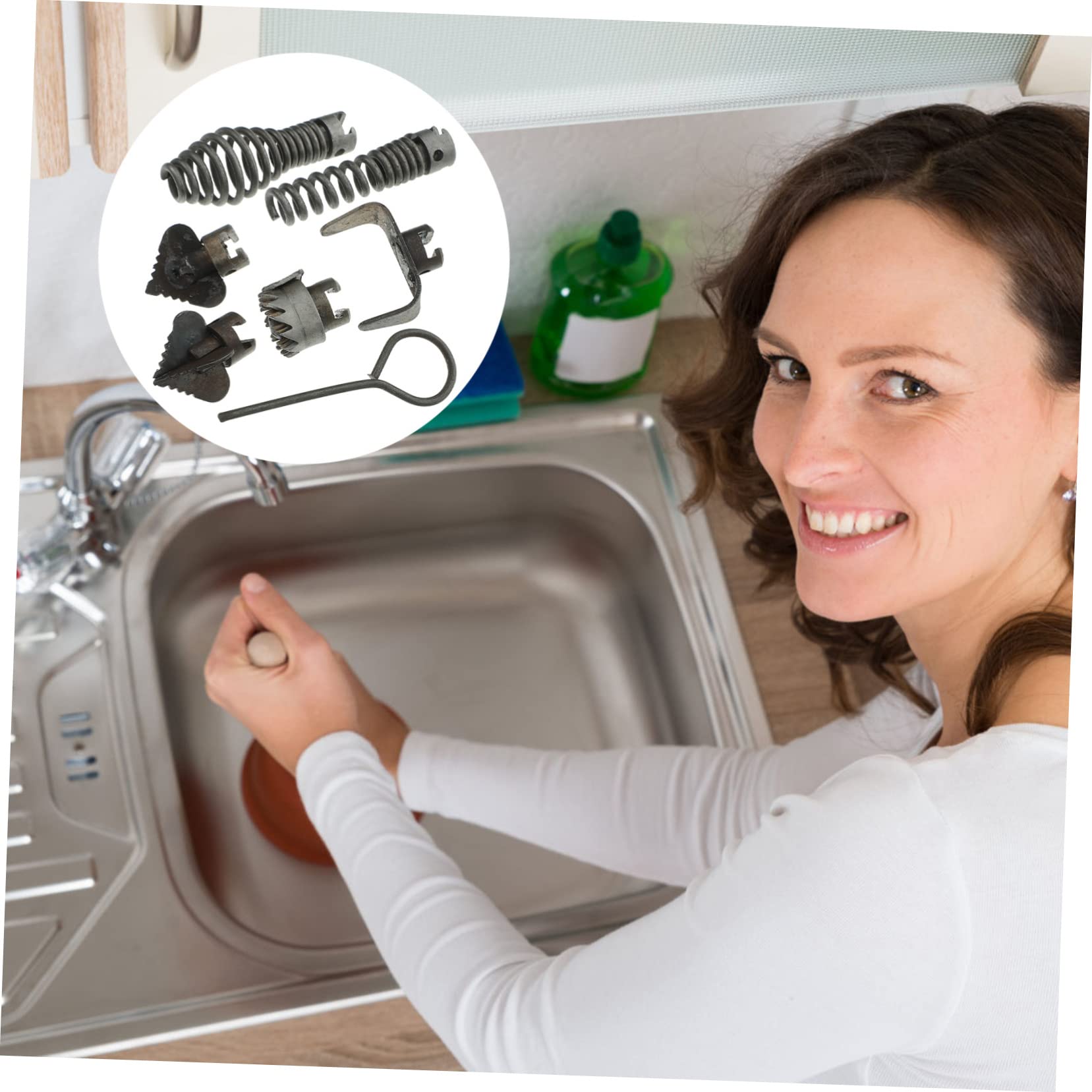 SHINEOFI Combinata per Stura Scarichi, Acciaio e Ferro, Leggera, per Uso Domestico in Cucina e Bagno